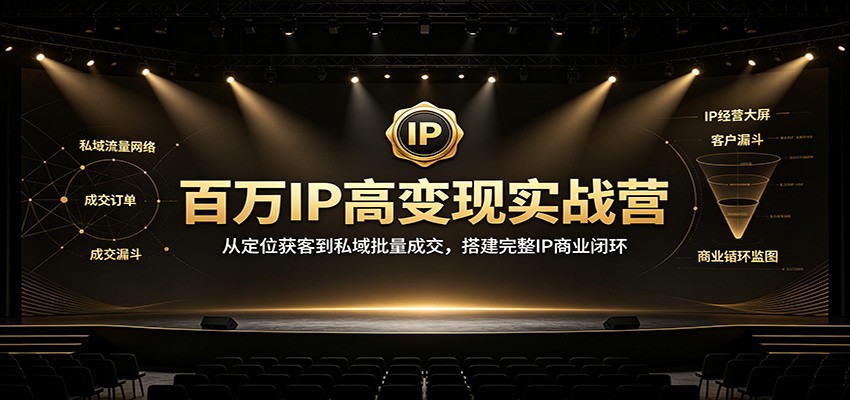 百万IP高变现实战营：从定位获客到私域批量成交，搭建完整IP商业闭环-爱搭资源网