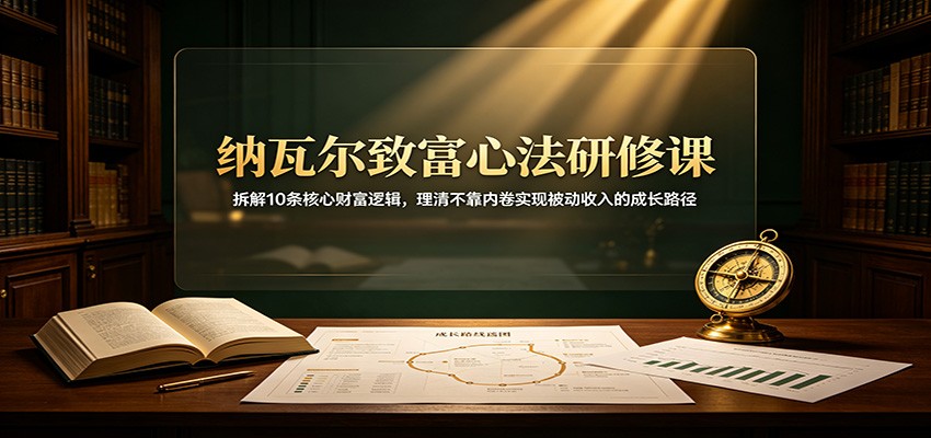 纳瓦尔致富心法研修课：拆解10条核心财富逻辑，理清不靠内卷实现被动收入的成长路径-爱搭资源网