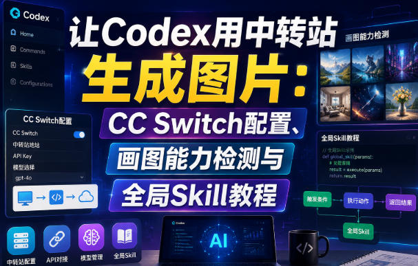 让Codex用中转站生成图片：CC Switch配置、画图能力检测与全局Skill教程-爱搭资源网