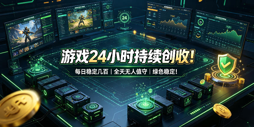 游戏24小时持续创收！每日稳定几百，全天无人值守，绿色稳定！【揭秘】-爱搭资源网