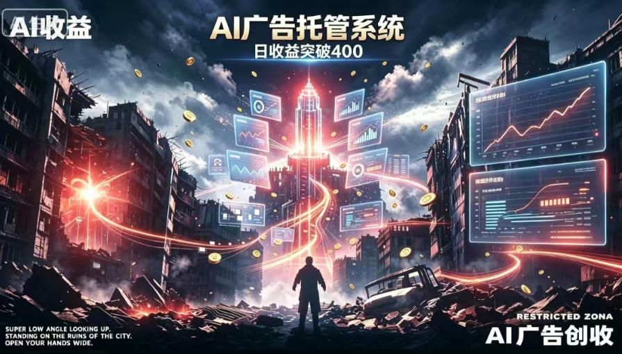 AI智能广告，全自动化运行，单日可达400+，小白新手0基础上手【揭秘】-爱搭资源网