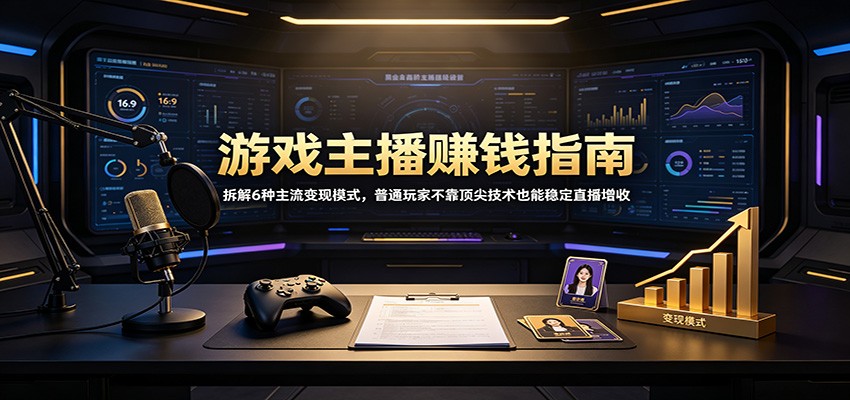 游戏主播赚钱指南：拆解6种主流变现模式，普通玩家不靠顶尖技术也能稳定直播增收-爱搭资源网