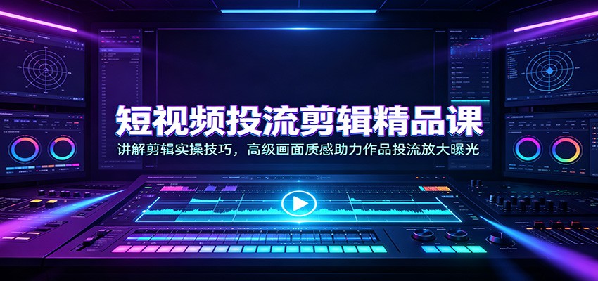 短视频投流剪辑精品课：讲解剪辑实操技巧，高级画面质感助力作品投流放大曝光-爱搭资源网