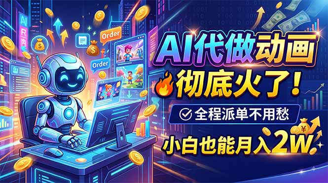 AI代做动画，彻底火了！全程派单不用愁，小白也能月入2W-爱搭资源网