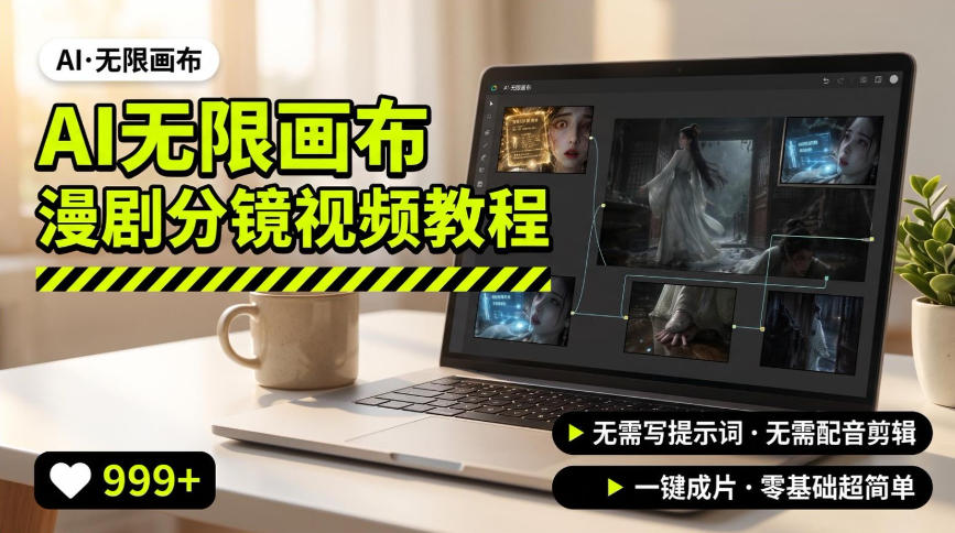 AI无限画布制作爆款漫剧分镜视频搭建教程，无需写脚本，无需制作音频，一键制作超简单-爱搭资源网