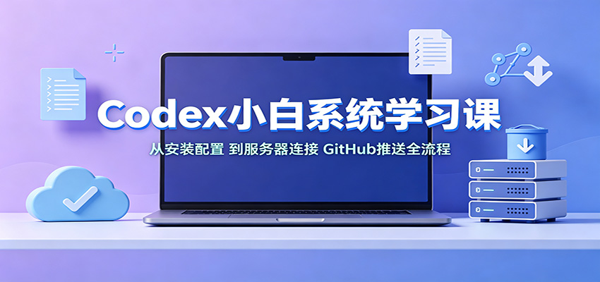 Codex小白系统学习课：小从安装配置，到服务器连接、GitHub推送全流程-爱搭资源网