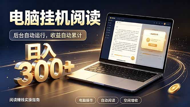 看小说也有收益？自动化流程，轻松日入300+-爱搭资源网