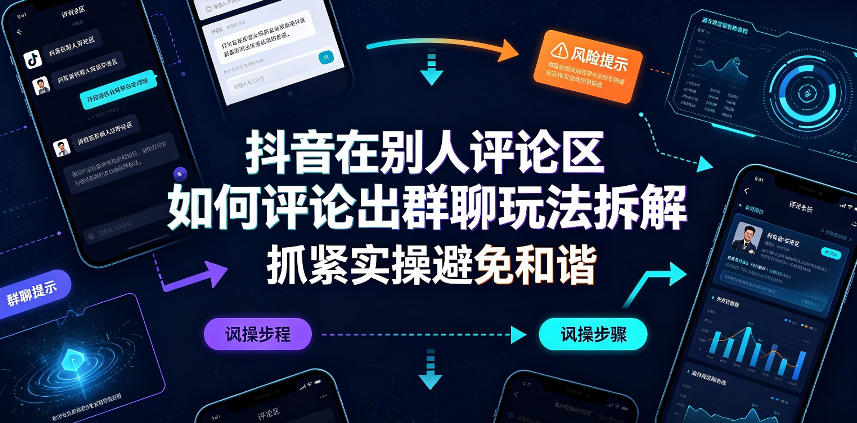 抖音在别人评论区如何评论出群聊玩法拆解，抓紧实操避免和谐-爱搭资源网