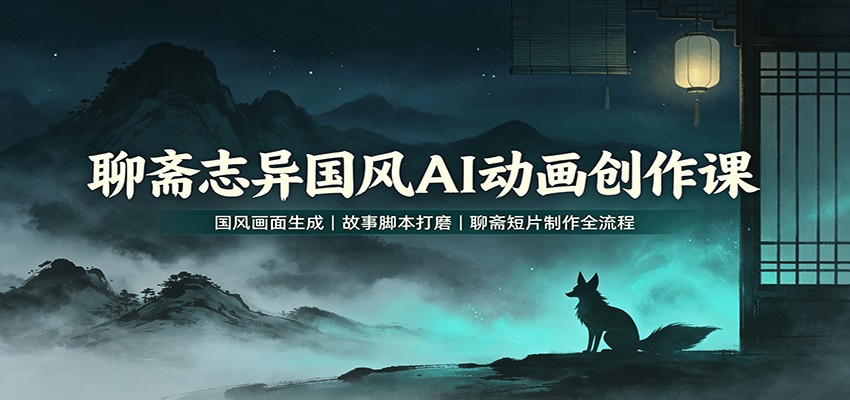 聊斋志异国风AI动画创作课：国风画面生成，故事脚本打磨，聊斋短片制作全流程-爱搭资源网