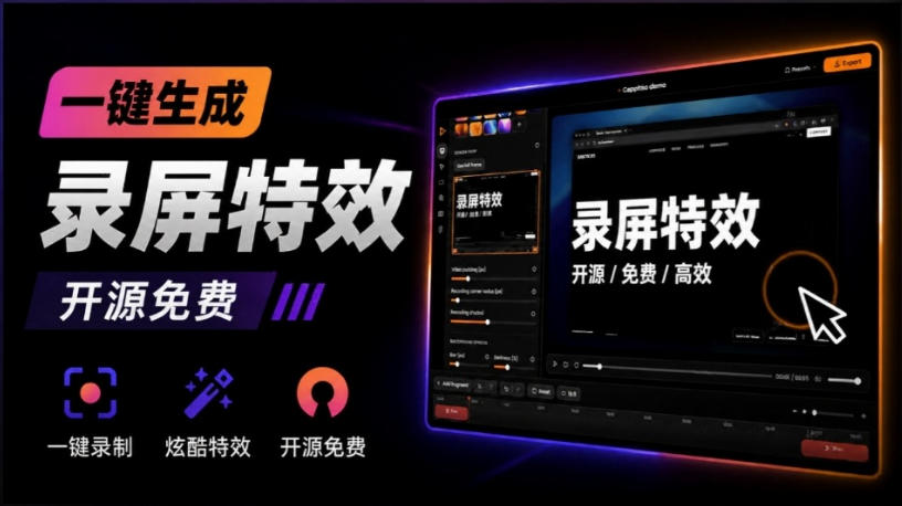 Windows录屏神器来了！一键添加自动缩放、光标润色与画面美化效果，轻松省下笔录屏软件费用Capptivo-爱搭资源网