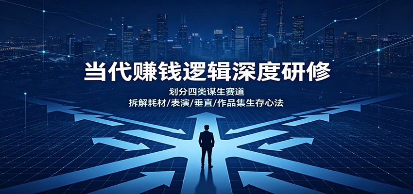 当代赚钱逻辑深度研修：划分四类谋生赛道，拆解耗材/表演/垂直/作品集生存心法-爱搭资源网