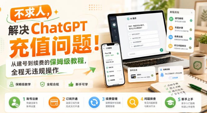 不求人，解决ChatGPT充值问题！从建号到续费的保姆级教程，全程无违规操作-爱搭资源网