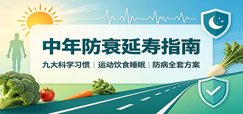 中年防衰延寿指南：九大科学习惯，运动饮食睡眠防病全套方案-爱搭资源网
