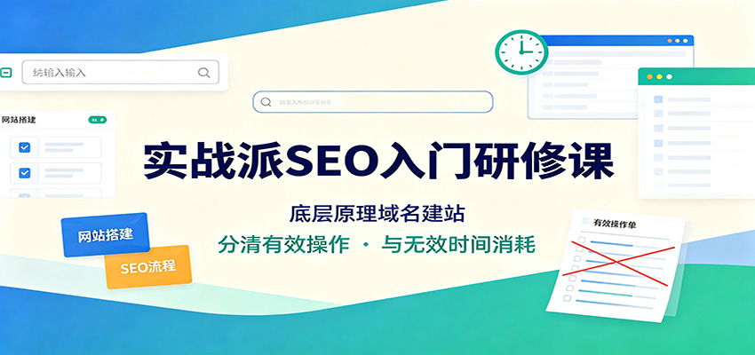 实战派SEO入门研修课：底层原理域名建站，分清有效操作与无效时间消耗-爱搭资源网