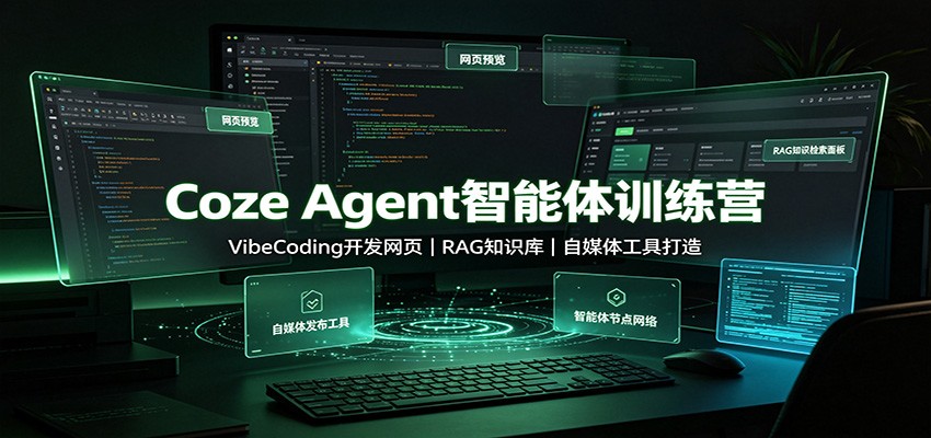 Coze Agent智能体训练营：VibeCoding开发网页，RAG知识库，自媒体工具打造-爱搭资源网