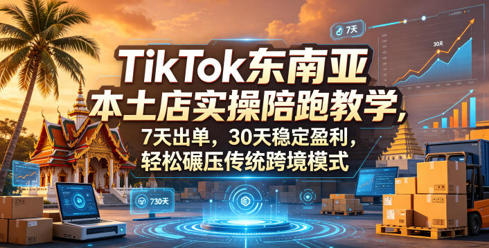 TikTok东南亚本土店实操陪跑教学，7天出单，30天稳定盈利，轻松碾压传统跨境模式(更新0819)-爱搭资源网
