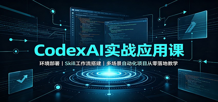 CodexAI实战应用课：环境部署Skill工作流搭建，多场景自动化项目从零落地教学-爱搭资源网