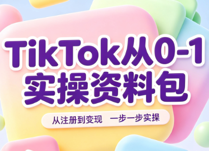 TikTok从0-1实操资料包：养号SOP+爆款公式+投流手册-爱搭资源网