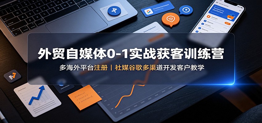 外贸自媒体0-1实战获客训练营：多海外平台注册，社媒谷歌多渠道开发客户教学-爱搭资源网