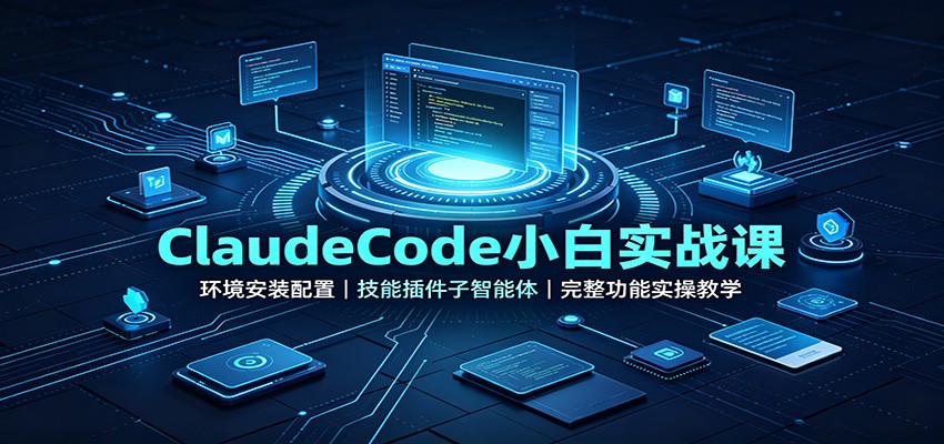 ClaudeCode小白实战课：环境安装配置，技能插件子智能体，完整功能实操教学-爱搭资源网
