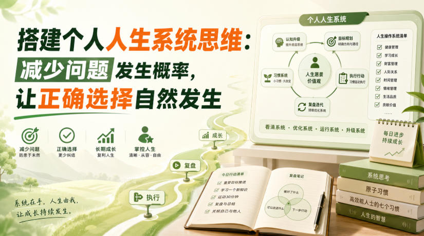 付费文章：搭建个人人生系统思维：减少问题发生概率，让正确选择自然发生-爱搭资源网