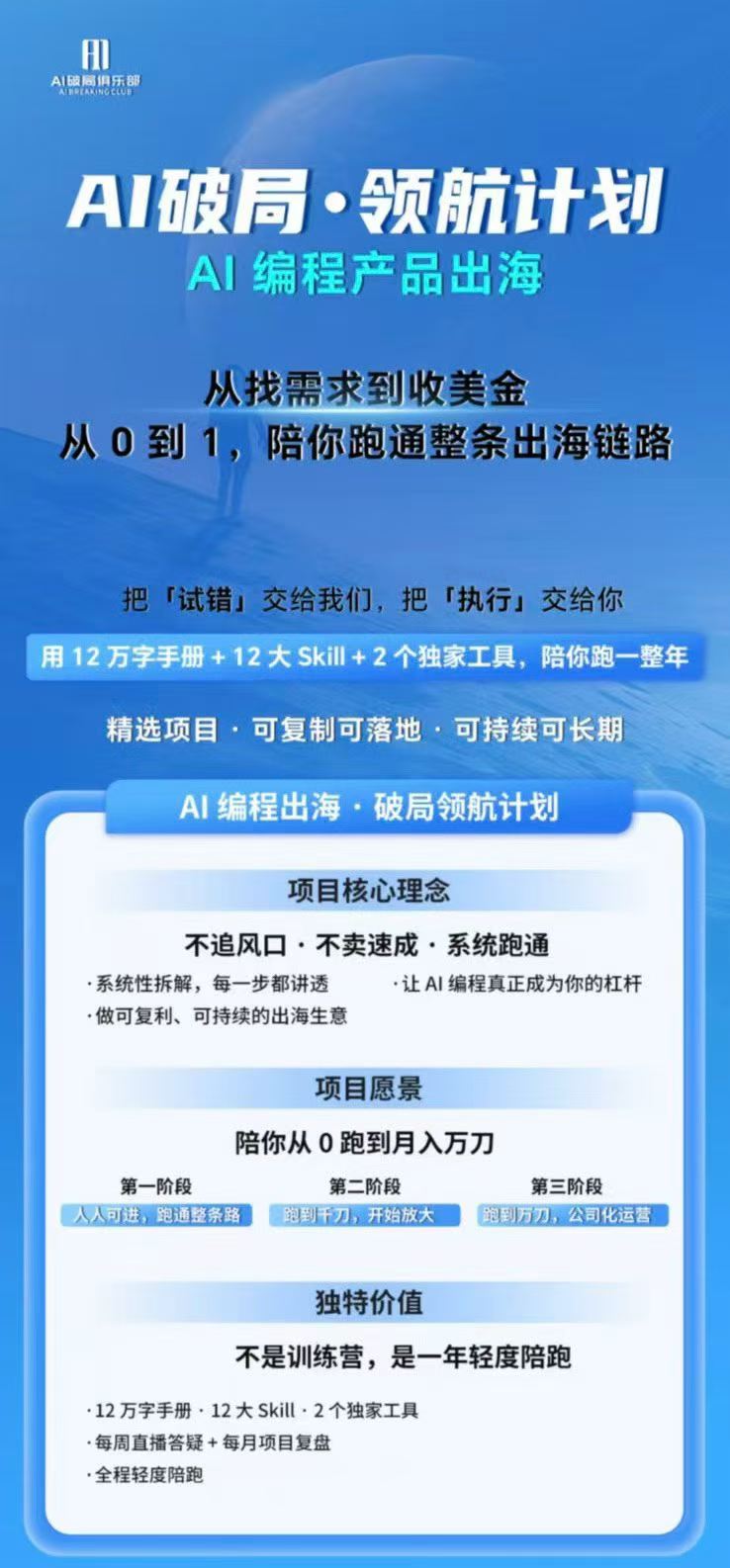 图片[1]-AI编程产品出海领航计划-更新：12万字手册+12大Skill+2个独家工具，从找需求到上线收美金跑通全链路-爱搭资源网
