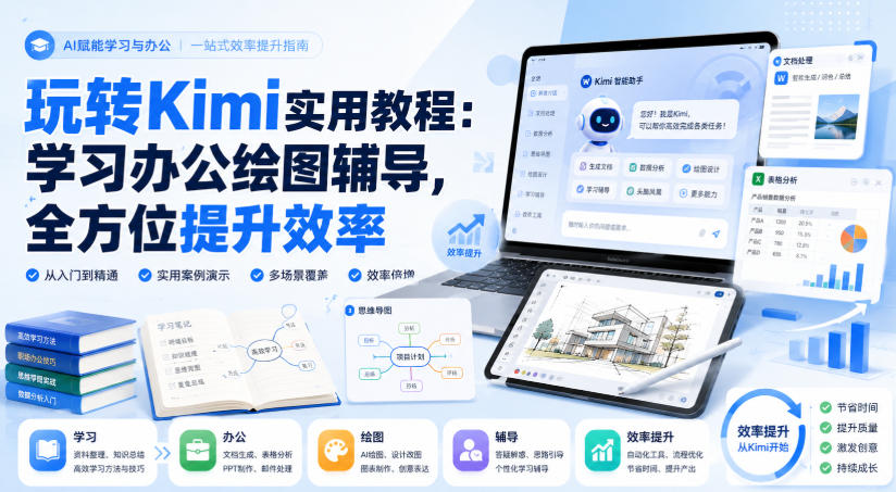 玩转Kimi实用教程：学习办公绘图辅导，全方位提升效率-爱搭资源网