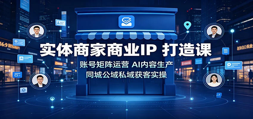 实体商家商业IP打造课：账号矩阵运营，AI内容生产，同城公域私域获客实操-爱搭资源网