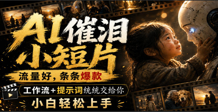AI催泪小短片，流量好，条条爆款，工作流+提示词统统交给你，小白轻松上手-爱搭资源网