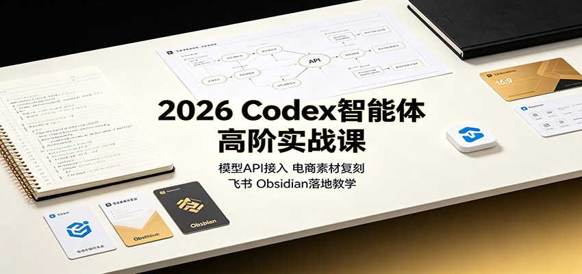 2026 Codex智能体高阶实战课：模型API接入，电商素材复刻，飞书Obsidian落地教学-爱搭资源网
