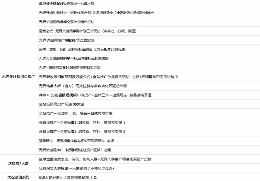 图片[2]-2026淘天开单秘籍PRO实战陪跑课程：全套落地运营玩法，一站式解决淘宝流量低、不出单难题(更新260823-爱搭资源网
