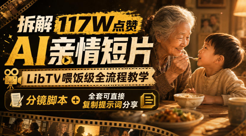 拆解117W点赞AI亲情短片，LibTV喂饭级全流程教学，分镜脚本+全套可直接复制提示词分享-爱搭资源网