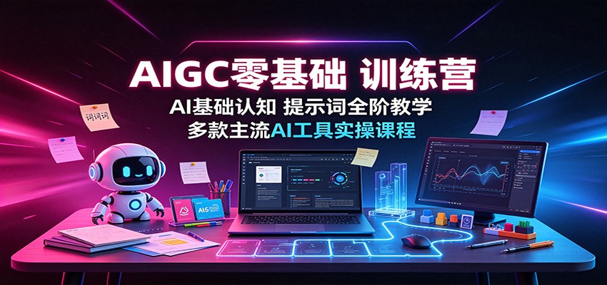 AIGC零基础训练营：AI基础认知，提示词全阶教学，多款主流AI工具实操课程-爱搭资源网