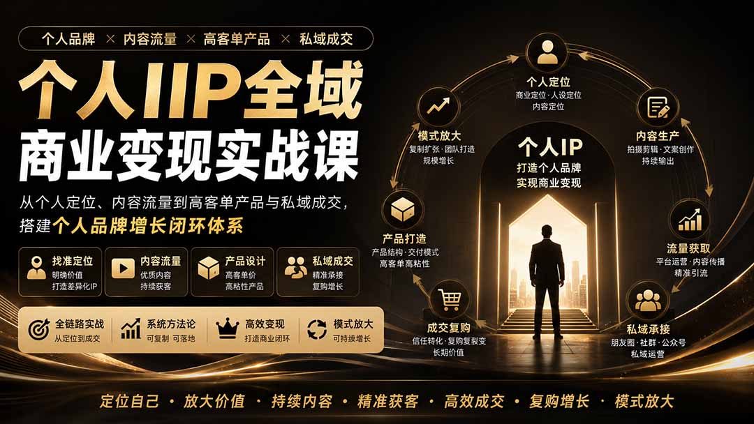 个人IP全域商业变现实战课 (无水印-爱搭资源网