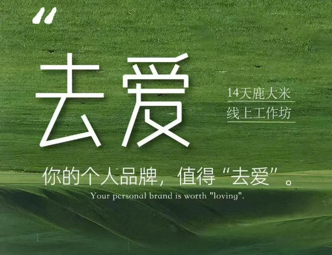 去爱14天鹿大米线上工作坊，你的个人品牌，值得“去爱”-爱搭资源网