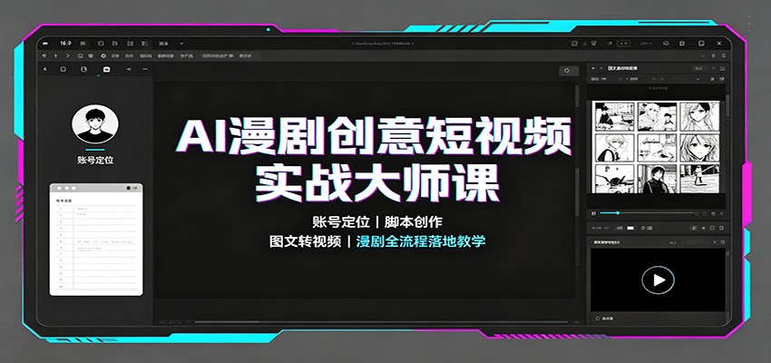 AI漫剧创意短视频实战大师课：账号定位脚本创作，图文转视频，漫剧全流程落地教学-爱搭资源网