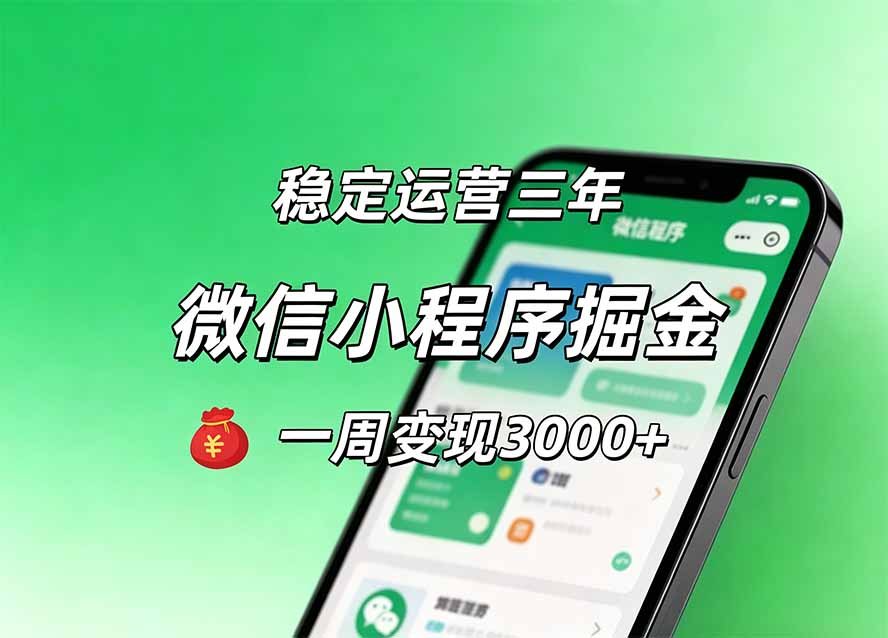 月收益稳定1W+的微信小程序，前期积累客户，后期躺平养老，小白轻松上手-爱搭资源网