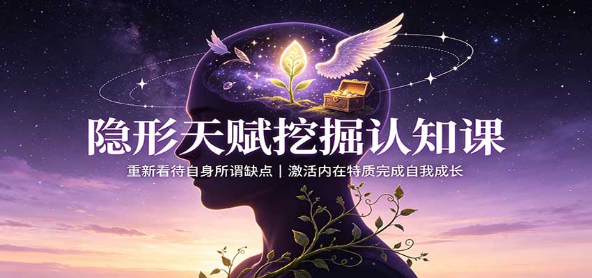 隐形天赋挖掘认知课：重新看待自身所谓缺点，激活内在特质完成自我成长-爱搭资源网