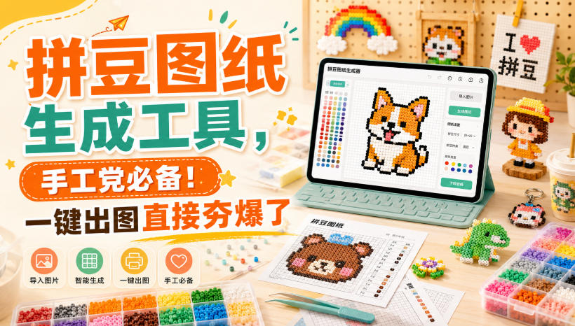 拼豆图纸生成工具，手工党必备！一键出图直接夯爆了-爱搭资源网