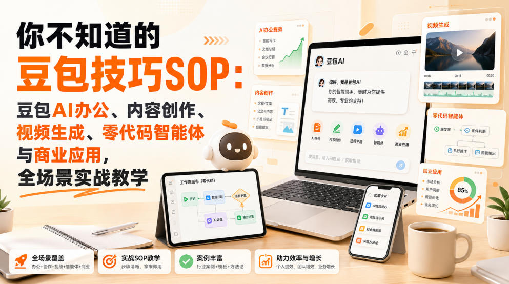 你不知道的豆包技巧SOP：豆包AI办公、内容创作、视频生成、零代码智能体与商业应用，全场景实战教学-爱搭资源网