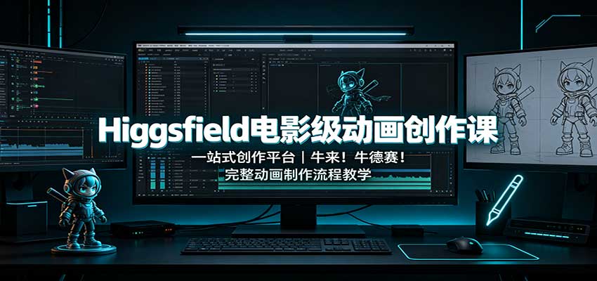 Higgsfield电影级动画创作课：一站式创作平台，牛来！牛德赛！完整动画制作流程教学-爱搭资源网