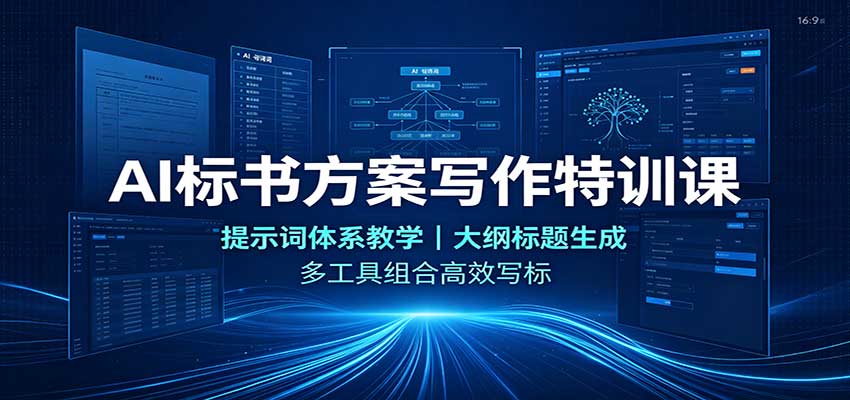 AI标书方案写作特训课：提示词体系教学，大纲标题生成，多工具组合高效写标-爱搭资源网