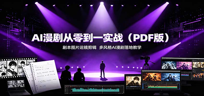 AI漫剧从零到一实战(PDF版)：剧本图片运镜剪辑，多风格AI漫剧落地教学-爱搭资源网
