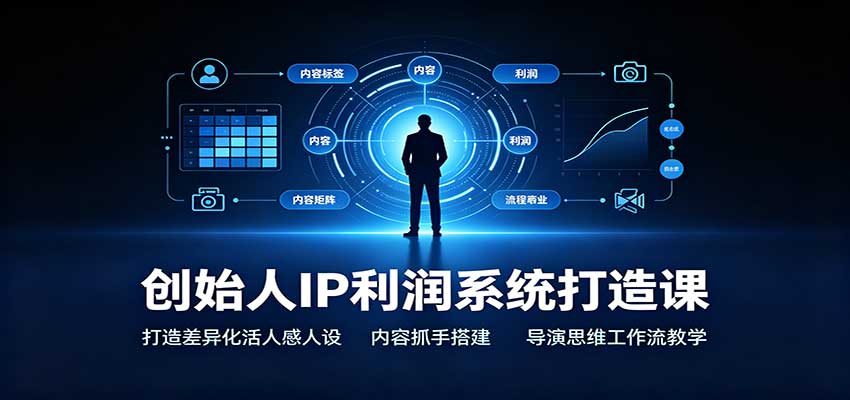 创始人IP利润系统打造课：打造差异化活人感人设，内容抓手搭建，导演思维工作流教学-爱搭资源网