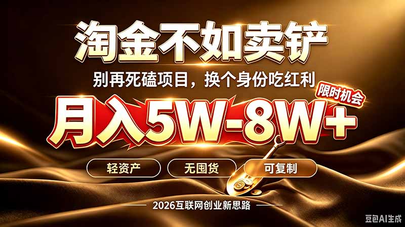 别再傻乎乎埋头跑项目！互联网真正赚钱逻辑：做卖铲人，拒绝当韭菜，逆风翻盘月入5-8W+-爱搭资源网