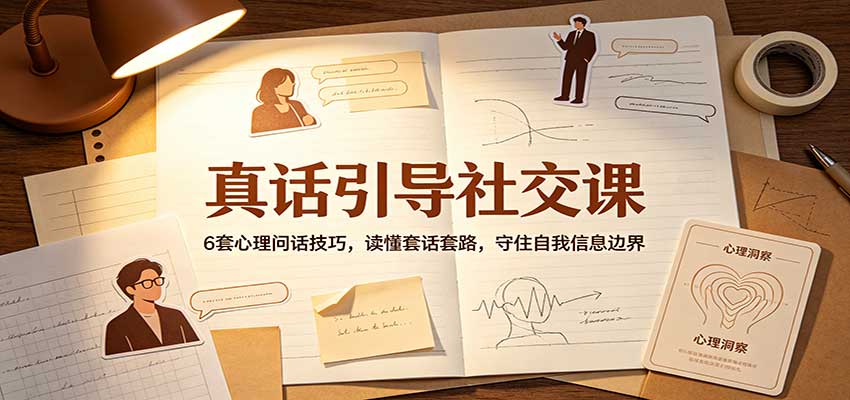 真话引导社交课：6套心理问话技巧，读懂套话套路，守住自我信息边界-爱搭资源网