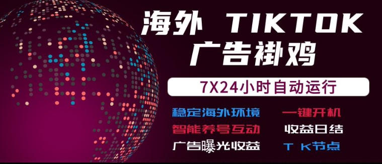 海外TikTok挂G流量变现，7X24自动运行，广告曝光收益，收益日结【揭秘】-爱搭资源网
