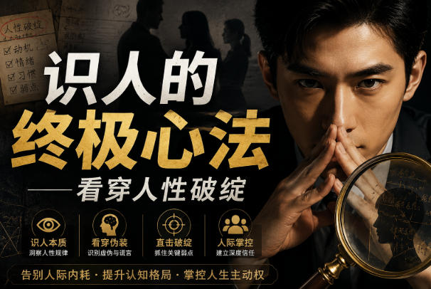 付费文章：识人的终极心法——看穿人性破绽-爱搭资源网