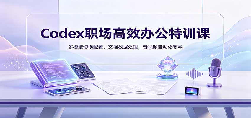 Codex职场高效办公特训课：多模型切换配置，文档数据处理，音视频自动化教学-爱搭资源网