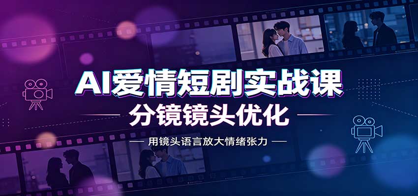 AI爱情短剧实战课：故事剧本创作，分镜镜头优化，智能体提示词-爱搭资源网